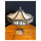 Art Nouveau Slag Glass Lamp