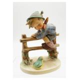 Hummel Retreat to Safety Boy on Fence w/Frog
