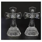 Pair of Lead Crystal Crosses
