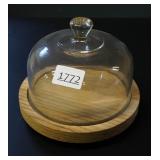 Round Wooden Cheese Dish w/Lid