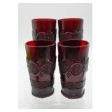 Avon Cape Cod Ruby Red Drinking Glasses (4)