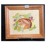 Embroidered Crewel Woodland Bunny