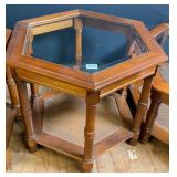 Octagonal Glass Top End Table