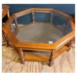 Octagonal Glass Top Coffee Table
