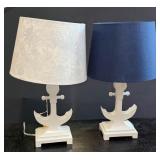 Pair of Modern Coastal Anchor Table Lamps