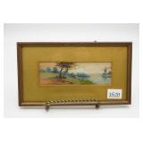 Watercolor Landscape Painting Signed