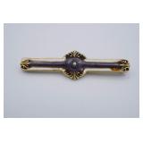 Antique Art Nouveau Enamel and Pearl Elongated