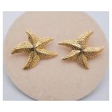 14kt YG Starfish Earrings