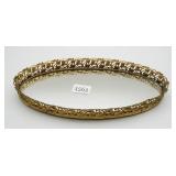 Hollywood Regency Oval Mirrored Vanity Tray