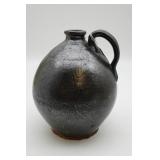 Hand Thrown Clay Whiskey Jug w/Loop Handle