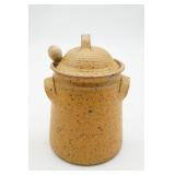 Stoneware Honey Pot Signed Jeffcoat 79