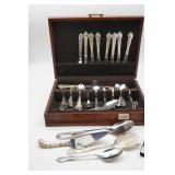 Assorted Flatware Lot in Silverware Box