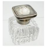 Antique Victorian Cut Glass Desk Inkwell w/