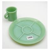 Fire King Jadeite Divided Plate and Mug