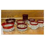 Kings Crown Ruby Flash Mugs, Bowls and Glass