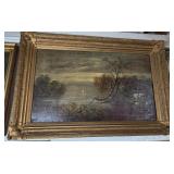 Victorian Moonlit Maritime River Seascape