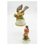 Two Porcelain Bird Music Boxes