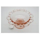 Anchor Hocking Old Colony Footed Bowl Pink