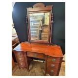 Mahogany Serpentine Front Vanity w/Mirror