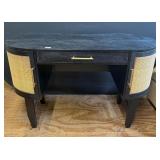 Modern Charcoal & Cane Executive Desk