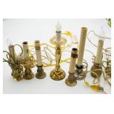 Collection of Brass Window Candles