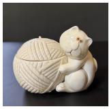 Fitz & Floyd Cat Snip Ceramic Yarn Holder
