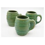 Ceramic Barrel Stein Mugs Lot of 3