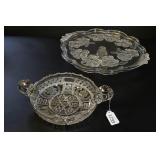 Cut Crystal Serving Dish & Mikasa Cake Plate
