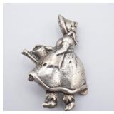 Sterling Silver Dutch Bonnet Girl Pin