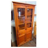 Early American Style Maple Corner Cabinet