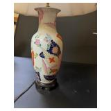 Chinese Style Tobacco Leaf Porcelain Lamp