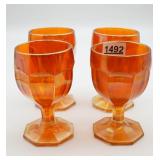 Imperial Glass Marigold Carnival Glass Goblets