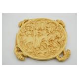 Ornate Medieval Gothic Style Figural Relief Mirror