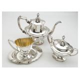 Wallace EPNS Creamer, Sugar & Teapot
