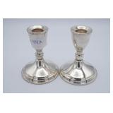 Pair of Sterling Silver Weighted Candle Holders