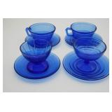 Hazel Atlas Cobalt Blue Moderntone Cups,