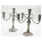 Pair Wm Rogers Silver Plate Candleabras