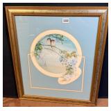 Blue Finches Signed Print Framed