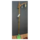 Antique Art Deco Jadeite Glass Bridge Floor Lamp