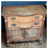 Victorian Oak Serpentine Washstand