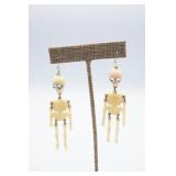 Vintage Articulating Skeleton Dangle Earrings