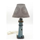 Rustic Wooden Lighthouse Accent Lamp