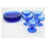 Hazel Atlas Cobalt Blue Moderntone Sherbet
