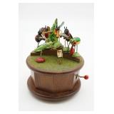 1979 Enesco Wood Bug Band Crank Music Box