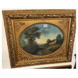Victorian Oval Landscape Painting