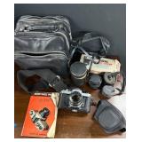 Honeywell Pentax SP500 Camera, Lenses, Bag