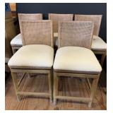 Rattan Swivel Counter Height Stools