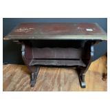 Primitive Wooden Table w/Bookshelf