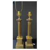 Brass Edwardian Style Corinthian Column Table