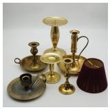 Collection of Brass Candle Holders Some Baldwin